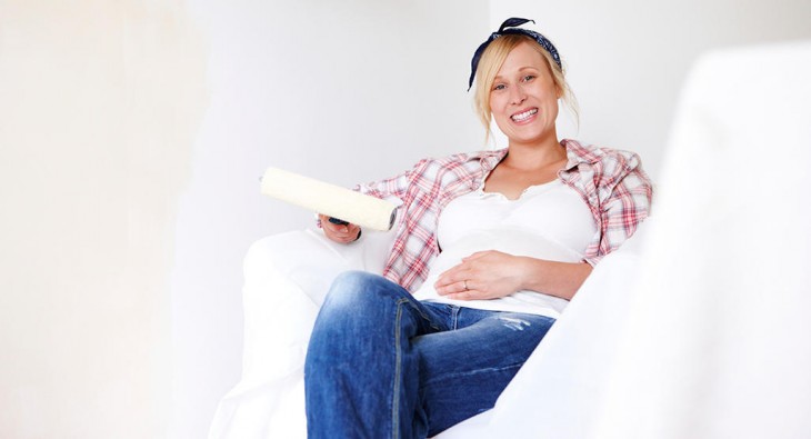 According to pregnancy precautions, it's best to avoid painting.